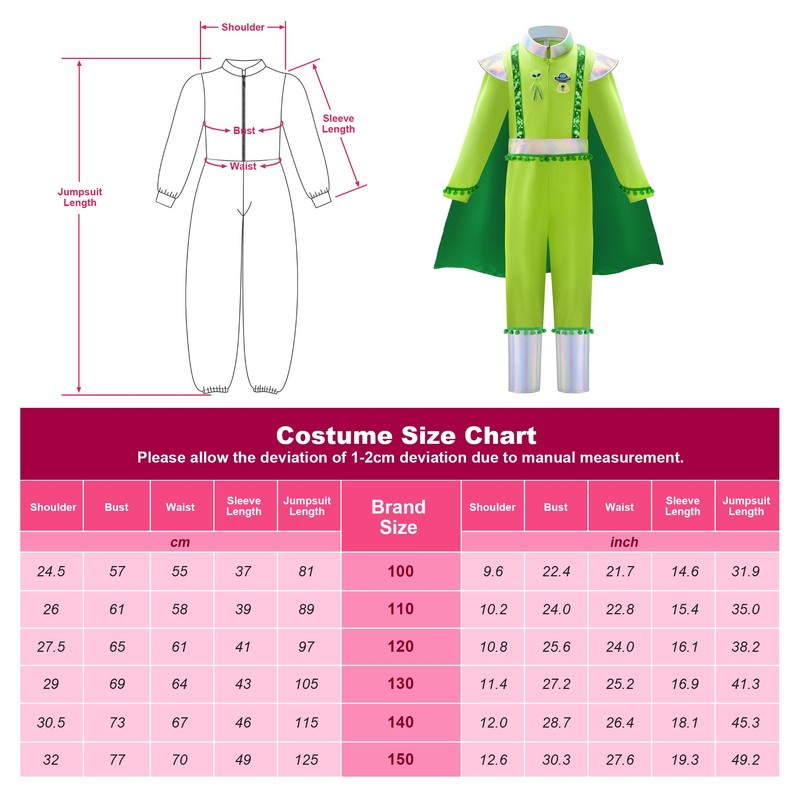 ReliBeauty Alien Costume Children's Boy, 7-8 Years (Tag 120)