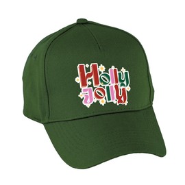 Hippowarehouse Holly Jolly Sack Premium Printed 5 Panel Baseball Cap hat OneSize Adults Bottle Green