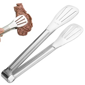 Kitchen Tongs-304 Easy to Clean-Food Safe Stainless Steel Cooking Tongs,Salad,BBQ,Serving,Frying Tongs Utensils,Kitchen Gift etc,Easy Grip Best Sturdy Tongs,Non Stick.(1, 23.5 * 4.5 cm)