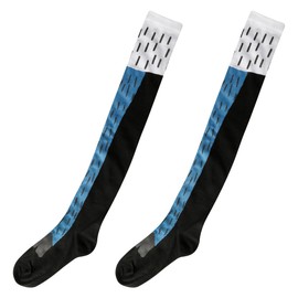 Lotsdonxia Funny Chicken Feet Knee-High Socks – Novelty Striped Design, Warm, Breathable, and Stretchable for Cosplay, Parties, and Casual Wear (Blue)