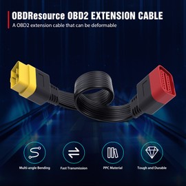 OBD2 Extension Cable, Professional Automotive Diagnostic Scan Tool Full 16 Pin Extension Cable for ODBII Scanner Forscan Check All Car Vehicles Computer Engine Code Reader - 36cm/14.2in