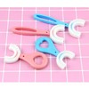 U-Shaped Toothbrush for Children (Pink, 12cm, Ages 6-12)