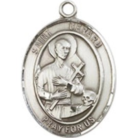 bliss Sterling Silver St Gerard Majella Medal Pendant Necklace 24'' With Prayer Card