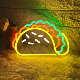 Tacos Neon Sign LED Neon Lights for Wall Decor Tacos Light up Signs for Mexican Restaurant Coffee Bar Kitchen Business Shop Decoration Christmas Birthday Party Gift