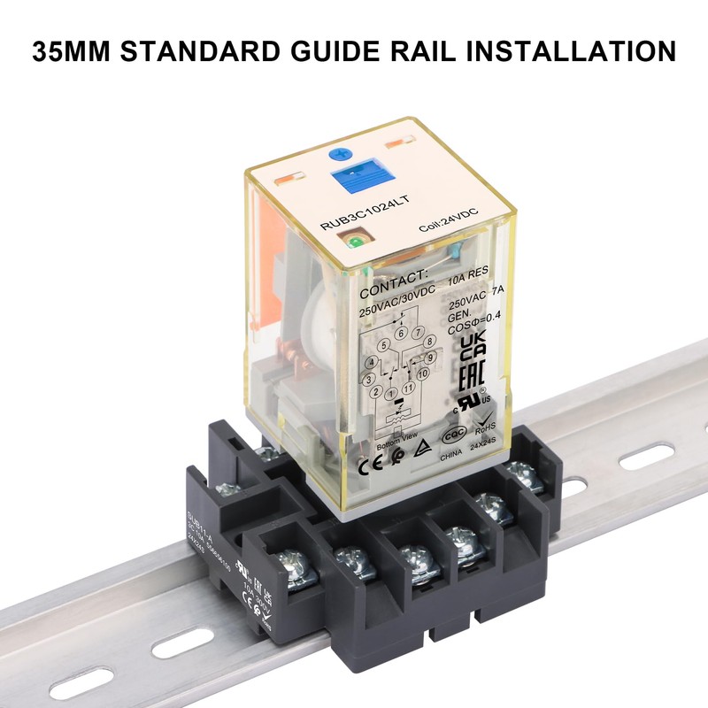 Weasch Power Relay MK3P-I Type RUB3C1024LT, DC 24V Coil, 11Pin