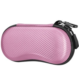 Fintie Sunglasses Case, Hard EVA Shell Shockproof Sport Glasses Case with Metal Carabiner Travel Zipper Eyeglasses Case (Pink)