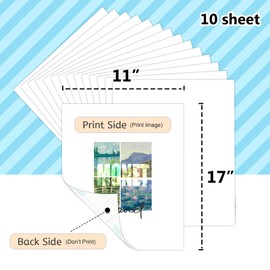 DOIKBEEY Heat Transfer Paper Upgraded Version 4.0 for T Shirts 10 Sheets, 11" X 17" Printable Heat Transfer Vinyl, Vivid Color & Durable Iron on Transfer Paper for Dark Fabric