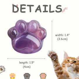 YATOJUZI Amethyst Crystal Worry Stones for Anxiety Natural Crystals and Healing Stones Cat Paw Worry Stone Anxiety Relief Items Meditation Accessories Stress Relief Cat Gifts for Women Cat Lovers