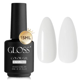 GLOSS Gel Nail Polish | White 15ml 1 pcs - HEMA Free Nail Polish, Milky White Soak Off UV LED Gel Varnish, DIY Gel Nail Art for Home & Salon, Professional Manicure Holiday Gifts for Women & Girls