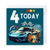 Second Ave Racing Car 4th Birthday Age 4 Square Children's