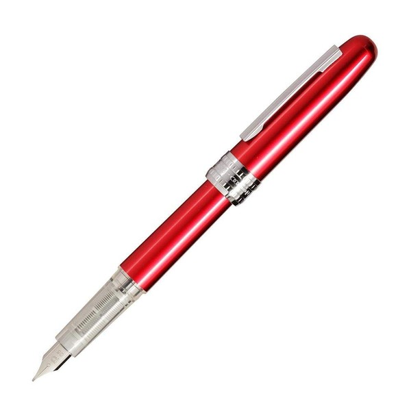 PLATINUM Plaisir PGB-1000#70 Fountain Pen/Nib Size F Fine/Colour: Red/Handmade/Plastic Packaging/Fountain