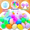 50Pcs Empty Plastic Easter Eggs - Party Decorations, Printed Shells,