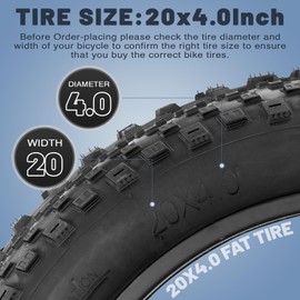 WEEROCK 2 Pack 20 x 4.0 Inch E Bike Fat Tire Tube, 20" Snow Bicycle Tires
