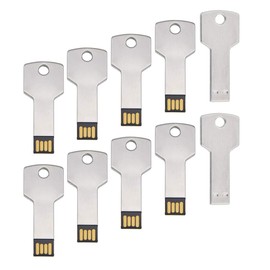 USB Stick 8GB Schlüsselform Speicherstick 10 Stück Uflatek USB 2.0 Flash Drive Silber Metall Flash-Laufwerk Kreativ Wasserdicht Memory Stick Externer Datenstick für Geschenk