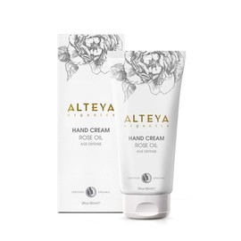 Alteya Organic Age Defense Hand Cream 90ml - NaTrue Certified Organic hand skin treatment cream based on Rose Oil (Rose Otto), nourishing, hydrating and restorative