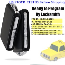 KEYECU for Volvo S60 S90 V60 V90 XC40 XC60 XC90 16-21 Smart Remote Key Fob YGOHUF8423