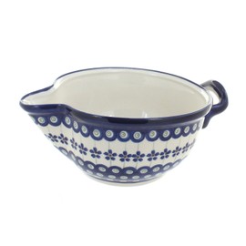 Blue Rose Polish Pottery Flowering Peacock Batter Bowl