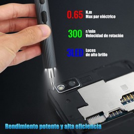 39 en 1 Destornillador Eléctrico de Precisión, Homtronics Recargable Desarmador eléctrico inalambrico, Juego de Desarmador eléctrico con Luz LED para Anteojos, Computadoras, Teléfonos Móviles, Cámaras