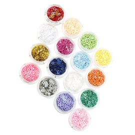 OHPHCALL 16 Boxes Sequin Manicure Jewelry Glitter Flakes Nail Art Kits Holographic Glitter Supplies for DIY Decoration