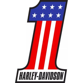 RZR Sharp Vinyl #1 Medium Universal 10" RWB Decals for Harley Davidson Motorcycles, Car, Truck