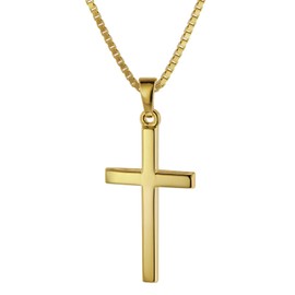 trendor Cross 26 mm Yellow Gold 333/8 Carat with Gold-Plated Necklace for Men and Women, Gold Pendant, Timeless Cross Pendant Made of Real Gold 75412, Gold
