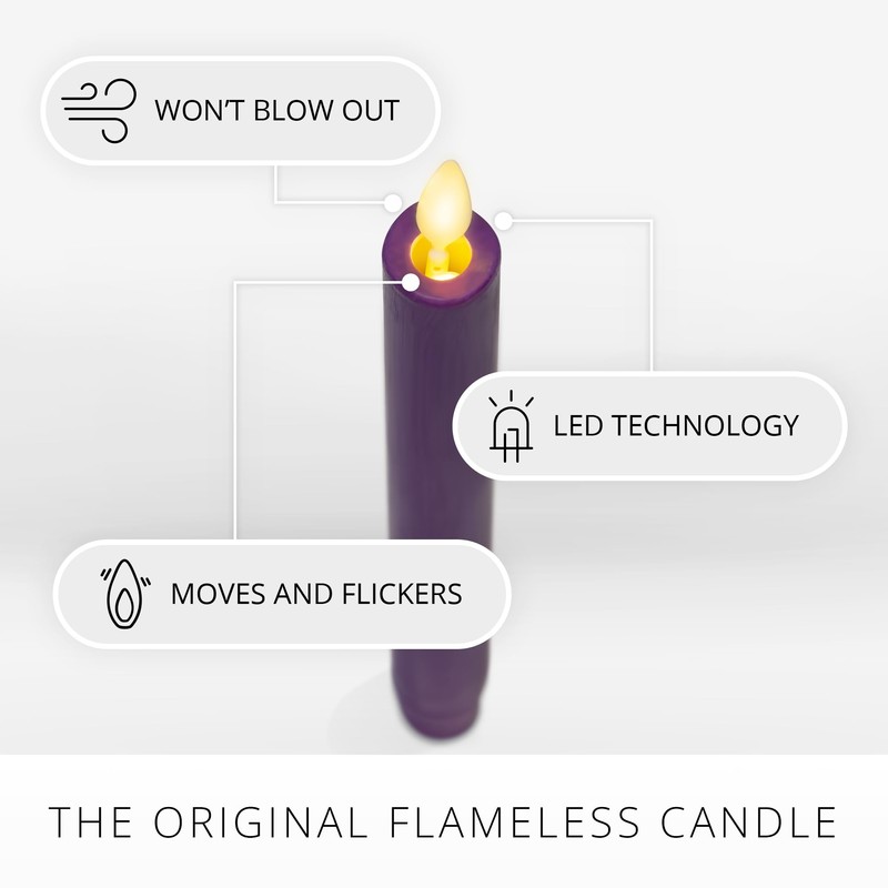Luminara - Flameless Battery Operated Taper Candle - Purple -
