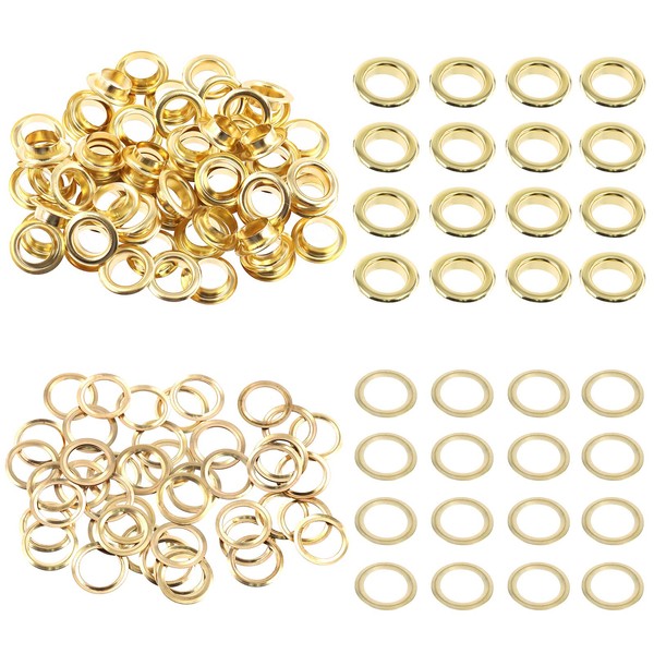 Swpeet 100 Pieces - 50 Sets 12 mm Hole Golden