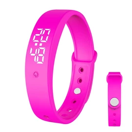 FOGARI Vibration Alarm Clock Memory Clock Vibration Alarm Clock up to 10 Personal Alarms or Pill Reminders per Day (Pink)