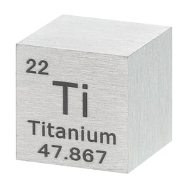 sourcing map Titanium Cube, 0.5 Inch High Density Metal Element Cube Metal Density Cube for Chemical Elements Collection Science Education Experiment Application, Silver
