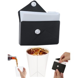 aeloer Collapsible Cup[2025 Upgraded] Silicone Foldable Water Cup, Collapse Water Bottles with Envelope-Shaped Storage Pouch, Portable Camping Cup for Outdoors, Travel, Camping(Cosmic Black)