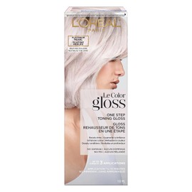L'Oreal Paris Le Color Gloss One Step In-Shower Toning Hair Gloss for Bleached Hair, Neutralizes Brass, Conditions & Boosts Shine, Platinum Pearl, 4 Ounce