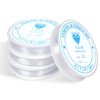 AUAUY 4 Rolls Elastic String for Bracelets, 0.5mm 1.0mm Clear