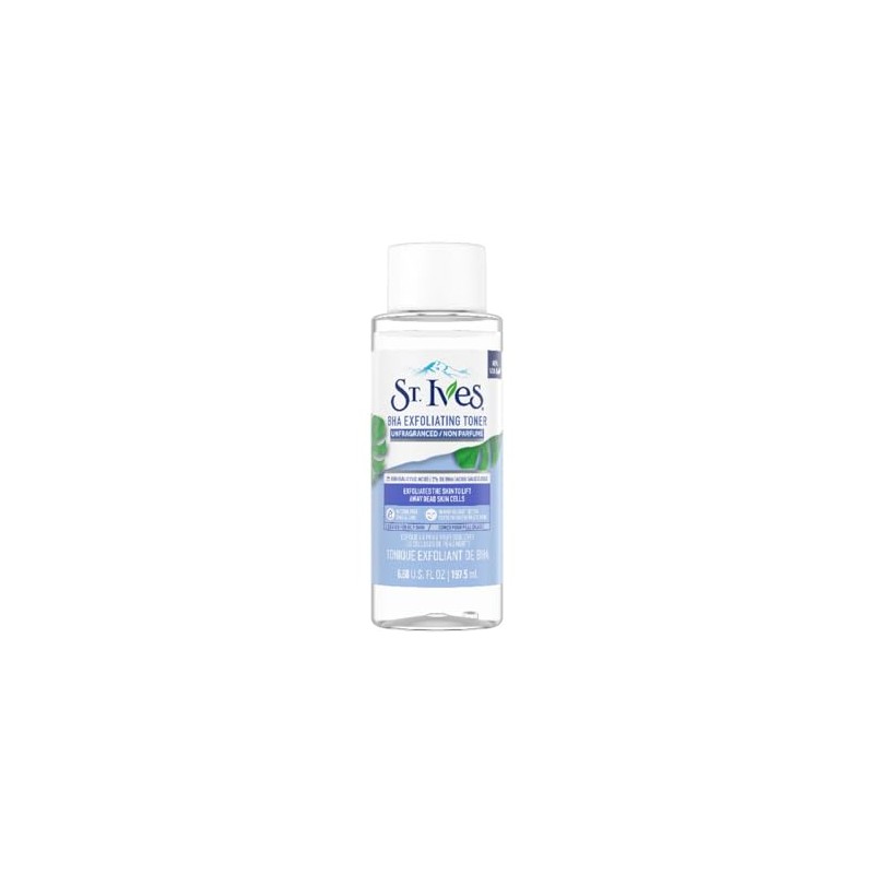 St. Ives Unfragranced BHA Exfoliating Vegan Facial Toner, 197.5 mL