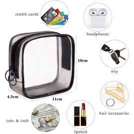 3PCS Small Clear Makeup Bag, Clear Makeup Bag, Travel Bag Mini Clear Makeup Bag Waterproof Toiletry Storage Clutch Coin Zipper Pouch Beauty Skincare Bag for Women Girls