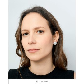 Secret & You Women Pearl Earrings Freshwater Cultured Pearls | Coin Pearls | 925 Sterling Silver mounts | Available in 11-12 mm, 12-13 mm and 13-14 mm