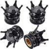 4-Piece Crown Rhinestone Tire Valve Stem Caps