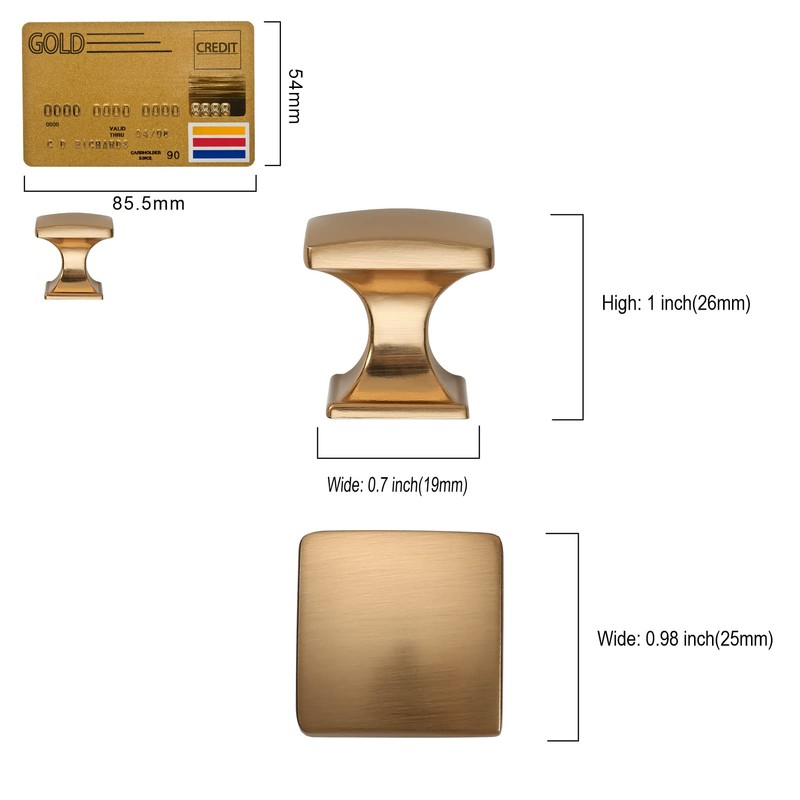 Coinkoly 10 Pack Champagne Bronze Cabinet Knobs Single Hole Cupboard