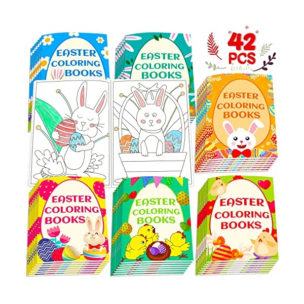 42 Pack Easter Coloring Books - Eggs Basket Stuffers Activity