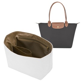 DOIAPUOS Upgraded Purse Organizer Insert for Longchamp Le Pliage,Dupont Paper Purse Inner, Makeup Liner HandBag Shaper (White,Small)