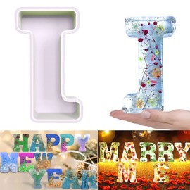 Molde de resina, moldes de silicona 3D con letra J para fundición de resina epoxi, moldes de silicona para resina para arte, jabón, manualidades de arcilla, decoraciones de fiesta en casa, joyas, cera de velas, dulces de pastel