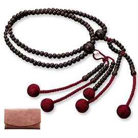 Hayashi Kyoto Buddhist Buddhist Mala Nichiren Buddhist Shaku0 Purple (Women) Formal Style Book Set [Prayer Beads Bag Set] SW-040 Kyoto Honja