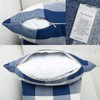 Artaimee Dark Blue and White Buffalo Check Plaid Throw Pillow