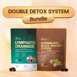 Metabolism & Lymphatic Support Combo – Wormwood, Black Walnut, Clove & Herbal Lymphatic Formula for Energy, Circulation & Digestive Wellness, 480 Capsules