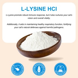 ALIVO L-Lysine for Cats, Lysine Powder for Cats Support Immune Function, Respiratory Health & Visual Function – Cat Lysine Powder, Pets Health Supplement, Salmon Flavor - 120g / 4.23oz