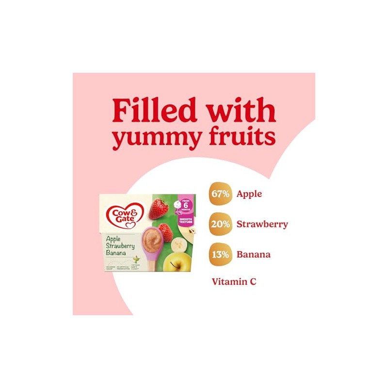 Cow & Gate Apple Strawberry & Banana Baby Food Fruit