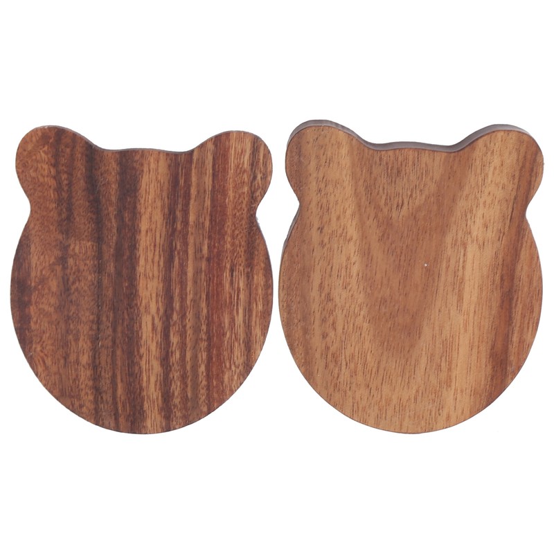 Guitar Pick Box Sapele Wood Cartoon Bear Instrument Accessories Storage