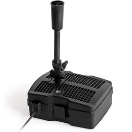 HAPPYGRILL Pond Filter Pump, 660 GPH Submersible Fountain Water Pump with 3 Fountain Heads & UV Light, 4-in-1 High Efficiency Koi Pond Filter for Outdoor Ponds Garden Fish Tank