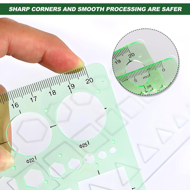 Circle Template for Drawing, 4pcs Plastic Circle Stencil Template Ruler