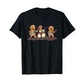 Drums and Guitarists Gingerbread Men Rockband Costume T-Shirt