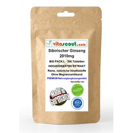 Siberian ginseng extract corresponds to 2010 mg powder per tablet - made in Germany - 200 tablets - no magnesium stearate - laboratory tested